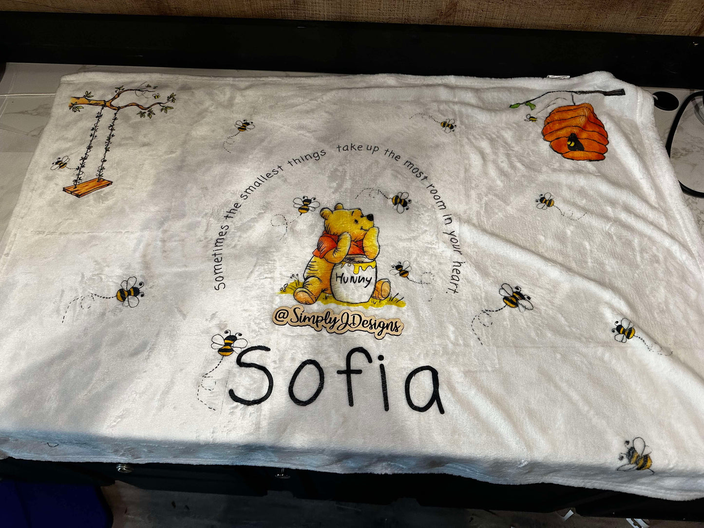 Honey Bear Name Blanket