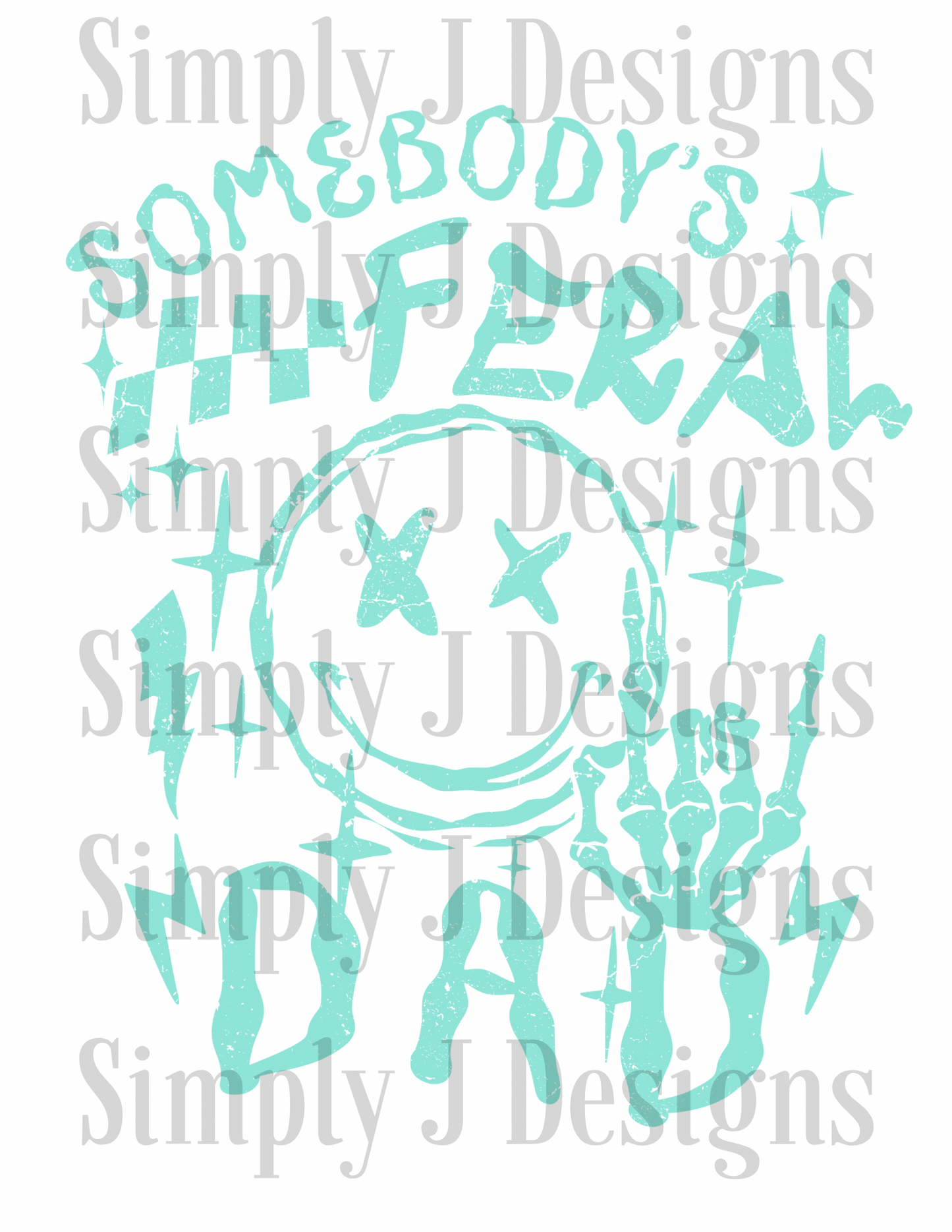Single DTF Print - F101 (teal distressed)