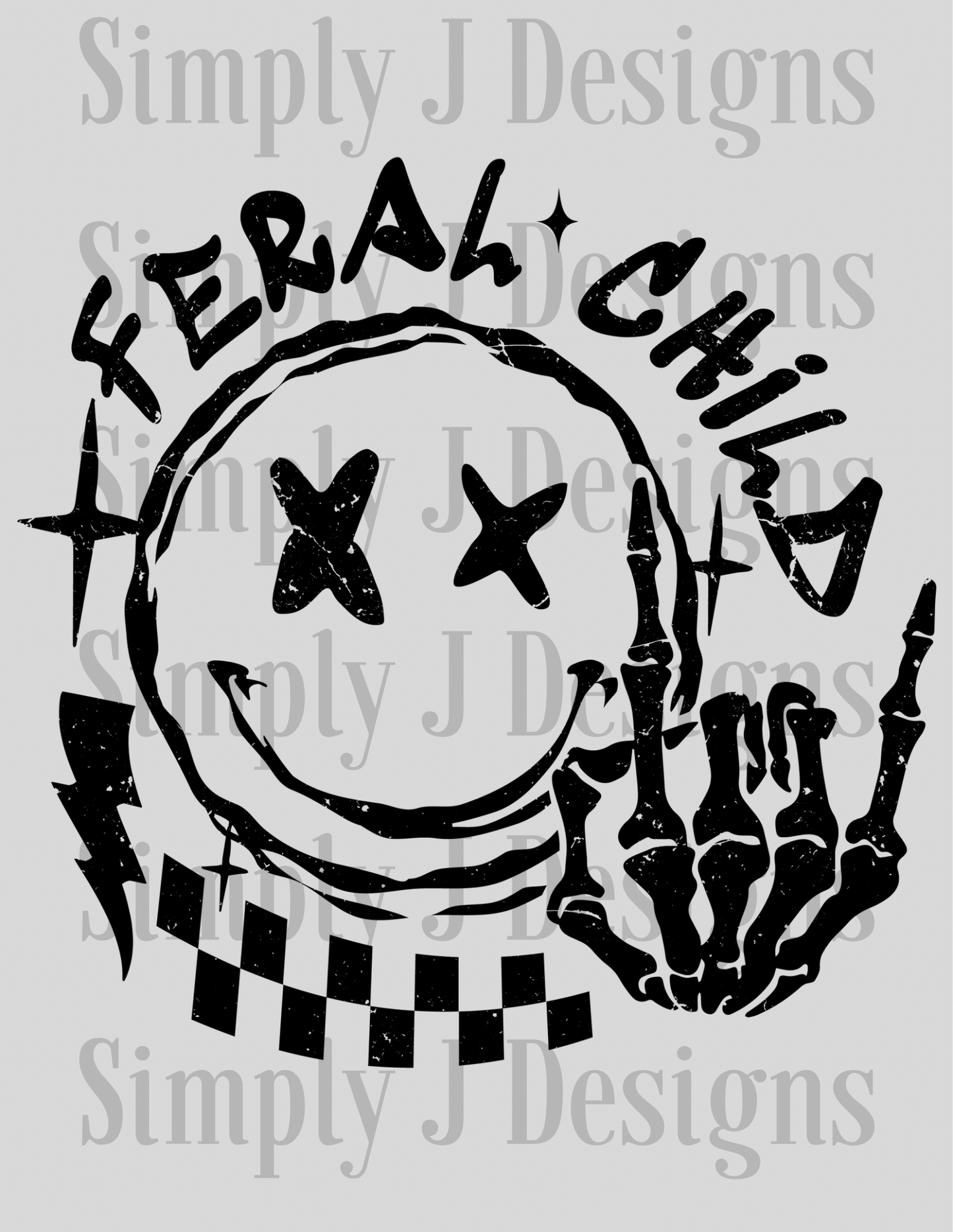 Single DTF Print - F115 (black distressed)