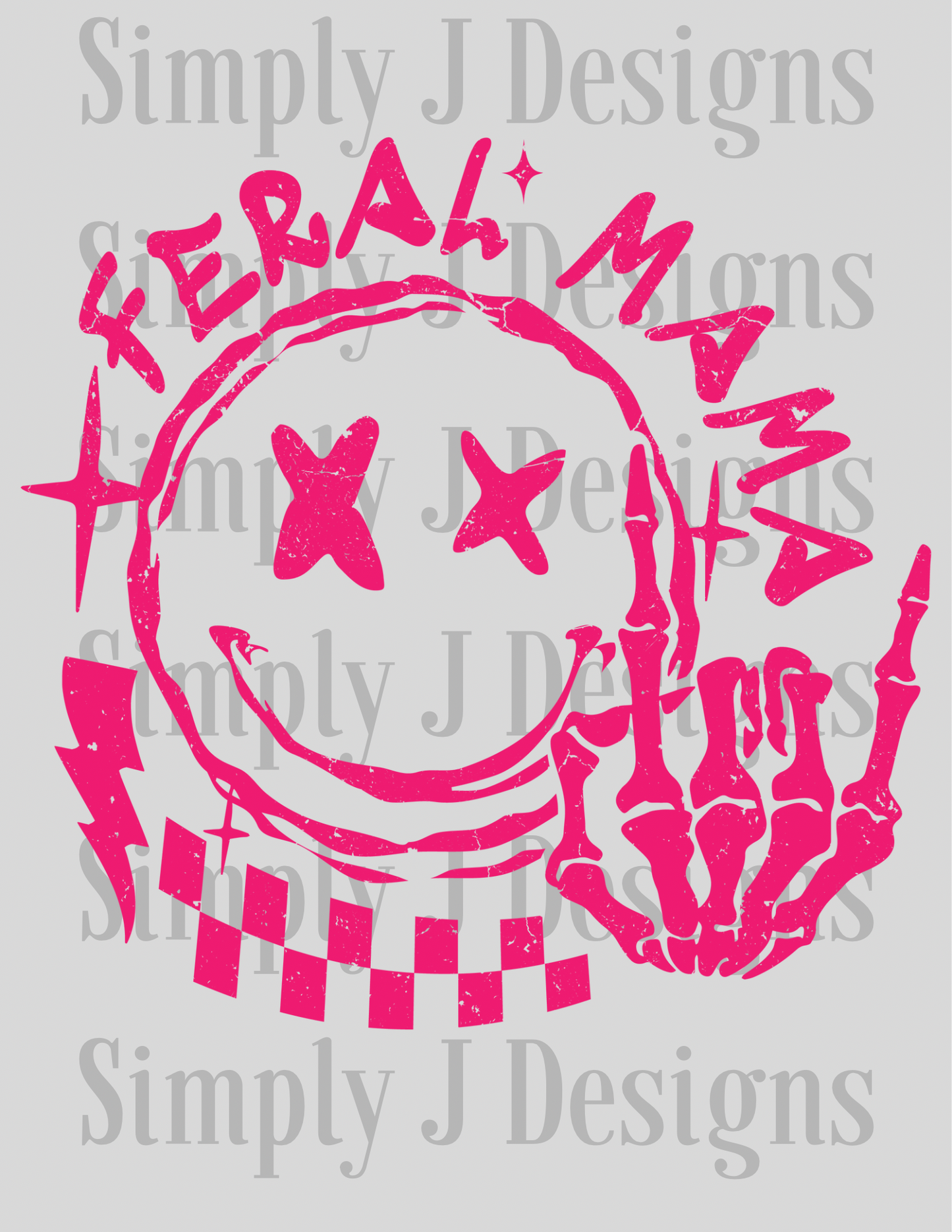 Single DTF Print - F112 (pink distressed)